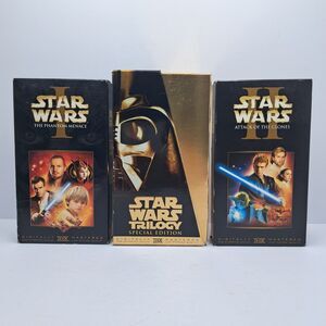 Star Wars VHS Lot of 5 Trilogy Special Edition Episode I Phantom Menace II Clone
